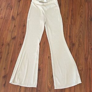 NWT G & D beige bell bottom pants M
